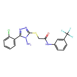 2-{[4-amino-5-(2-chlorophenyl)-4H-1,2,4-triazol-3-yl]sulfanyl}-N-[3-(trifluoromethyl)phenyl]acetamide structure