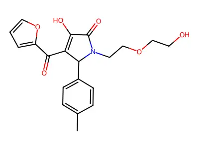 3-(furan-2-carbonyl)-4-hydroxy-1-[2-(2-hydroxyethoxy)ethyl]-2-(4-methylphenyl)-2H-pyrrol-5-one structure