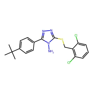 3-(4-tert-butylphenyl)-5-[(2,6-dichlorobenzyl)sulfanyl]-4H-1,2,4-triazol-4-amine structure