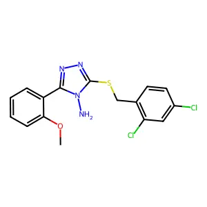 3-[(2,4-dichlorobenzyl)sulfanyl]-5-(2-methoxyphenyl)-4H-1,2,4-triazol-4-amine structure