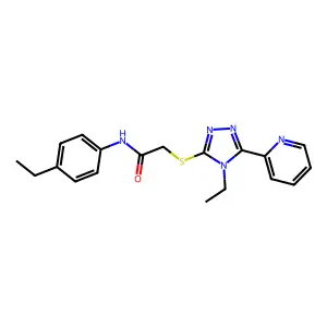 N-(4-Ethylphenyl)-2-((4-ET-5-(2-pyridinyl)-4H-1,2,4-triazol-3-YL)thio)acetamide structure