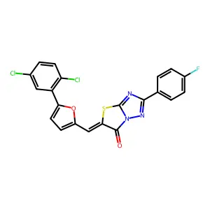 C21H10Cl2FN3O2S structure