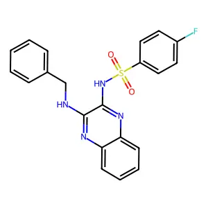 N-[3-(benzylamino)quinoxalin-2-yl]-4-fluorobenzenesulfonamide structure