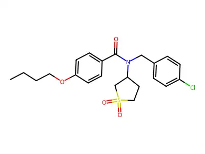 4-butoxy-N-(4-chlorobenzyl)-N-(1,1-dioxidotetrahydro-3-thienyl)benzamide structure