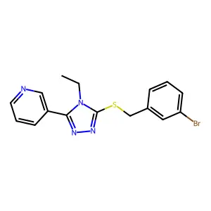 3-Bromobenzyl 4-ethyl-5-(3-pyridinyl)-4H-1,2,4-triazol-3-YL sulfide structure