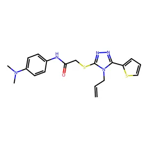 N-[4-(dimethylamino)phenyl]-2-{[4-(prop-2-en-1-yl)-5-(thiophen-2-yl)-4H-1,2,4-triazol-3-yl]sulfanyl}acetamide structure