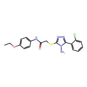 2-((4-amino-5-(2-chlorophenyl)-4H-1,2,4-triazol-3-yl)thio)-N-(4-ethoxyphenyl)acetamide structure