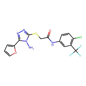 2-((4-amino-5-(furan-2-yl)-4H-1,2,4-triazol-3-yl)thio)-N-(4-chloro-3-(trifluoromethyl)phenyl)acetamide structure