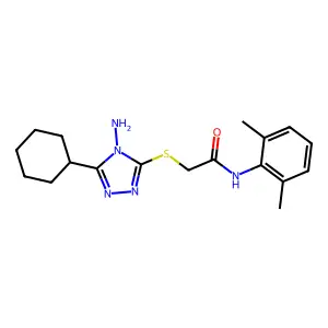 2-((4-amino-5-cyclohexyl-4H-1,2,4-triazol-3-yl)thio)-N-(2,6-dimethylphenyl)acetamide structure