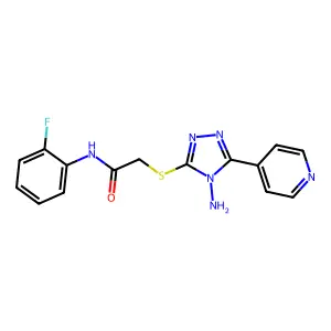 2-((4-amino-5-(pyridin-4-yl)-4H-1,2,4-triazol-3-yl)thio)-N-(2-fluorophenyl)acetamide structure