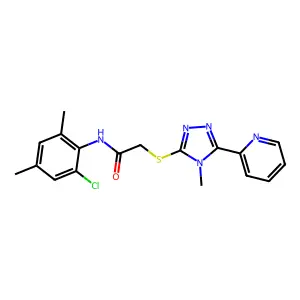 N-(2-chloro-4,6-dimethylphenyl)-2-{[4-methyl-5-(pyridin-2-yl)-4H-1,2,4-triazol-3-yl]sulfanyl}acetamide structure