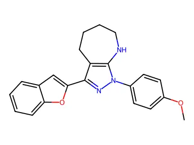 10-benzofuran-2-yl-8-(4-methoxyphenyl)-6,8,9-triazabicyclo[5.3.0]deca-6,10-diene structure