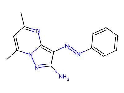 5,7-Dimethyl-3-(phenyldiazenyl)pyrazolo[1,5-a]pyrimidin-2-ylamine structure
