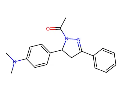1-(5-(4-(dimethylamino)phenyl)-3-phenyl-4,5-dihydro-1H-pyrazol-1-yl)ethanone structure