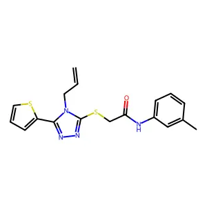N-(3-methylphenyl)-2-{[4-(prop-2-en-1-yl)-5-(thiophen-2-yl)-4H-1,2,4-triazol-3-yl]sulfanyl}acetamide structure
