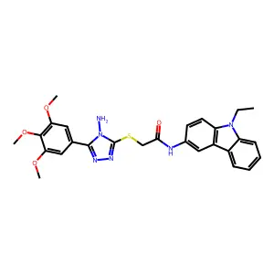 2-{[4-amino-5-(3,4,5-trimethoxyphenyl)-4H-1,2,4-triazol-3-yl]sulfanyl}-N-(9-ethyl-9H-carbazol-3-yl)acetamide structure