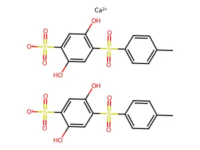 benzenesulfonic acid, 2,5-dihydroxy-4-((4-methylphenyl)sulfonyl)-, calcium salt structure
