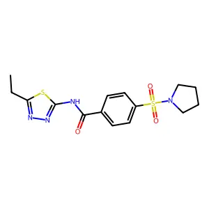N-(5-ethyl-1,3,4-thiadiazol-2-yl)-4-(pyrrolidin-1-ylsulfonyl)benzamide structure