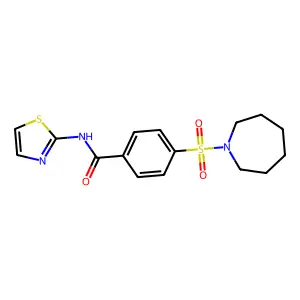 4-(azepan-1-ylsulfonyl)-N-(thiazol-2-yl)benzamide structure