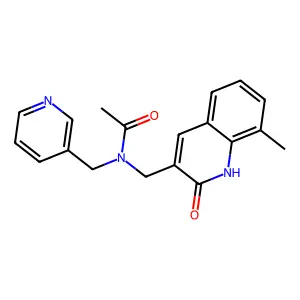 N-[(8-methyl-2-oxo-1H-quinolin-3-yl)methyl]-N-(pyridin-3-ylmethyl)acetamide structure