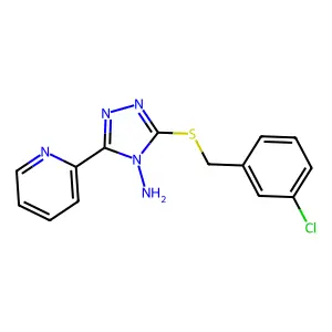 3-[(3-Chlorophenyl)methylthio]-5-(2-pyridyl)-1,2,4-triazole-4-ylamine structure