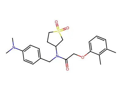 N-[4-(dimethylamino)benzyl]-2-(2,3-dimethylphenoxy)-N-(1,1-dioxidotetrahydrothiophen-3-yl)acetamide structure
