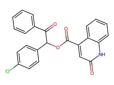 1-(4-Chlorophenyl)-2-oxo-2-phenylethyl 2-hydroxy-4-quinolinecarboxylate structure
