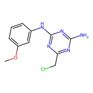 6-(chloromethyl)-N-(3-methoxyphenyl)-1,3,5-triazine-2,4-diamine structure