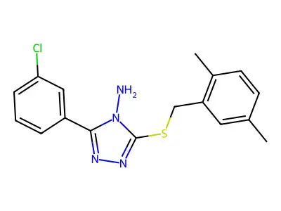 3-[(2,5-Dimethylphenyl)methylthio]-5-(3-chlorophenyl)-1,2,4-triazole-4-ylamine structure