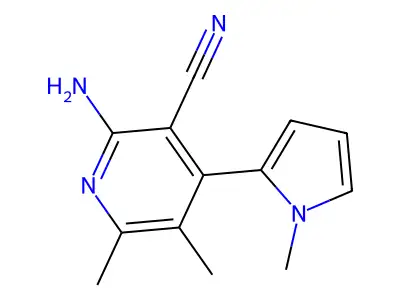 2-Amino-5,6-dimethyl-4-(1-methylpyrrol-2-yl)pyridine-3-carbonitrile structure