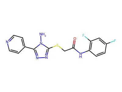 2-(4-amino-5-(4-pyridyl)(1,2,4-triazol-3-ylthio))-N-(2,4-difluorophenyl)acetam ide structure