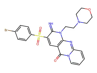 3-(4-Bromo-benzenesulfonyl)-2-imino-1-(2-morpholin-4-yl-ethyl)-1,2-dihydro-1,9,10a-triaza-anthracen-1 0-one structure
