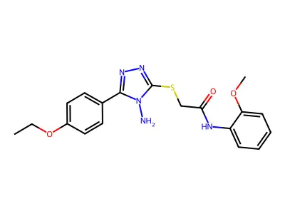 2-[4-amino-5-(4-ethoxyphenyl)(1,2,4-triazol-3-ylthio)]-N-(2-methoxyphenyl)acet amide structure