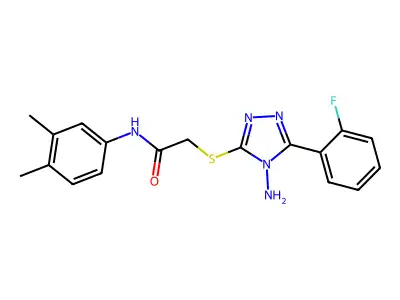 C18H18FN5OS structure
