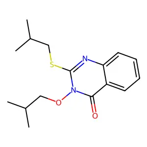 3-isobutoxy-2-(isobutylsulfanyl)-4(3H)-quinazolinone structure