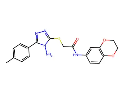 2-{[4-amino-5-(4-methylphenyl)-4H-1,2,4-triazol-3-yl]sulfanyl}-N-(2,3-dihydro-1,4-benzodioxin-6-yl)acetamide structure