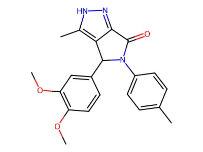 4-(3,4-dimethoxyphenyl)-3-methyl-5-(4-methylphenyl)-2,4-dihydropyrrolo[3,4-c]pyrazol-6-one structure