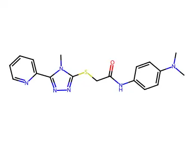 N-[4-(dimethylamino)phenyl]-2-{[4-methyl-5-(pyridin-2-yl)-4H-1,2,4-triazol-3-yl]sulfanyl}acetamide structure