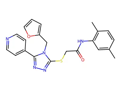N-(2,5-dimethylphenyl)-2-{[4-(furan-2-ylmethyl)-5-(pyridin-4-yl)-4H-1,2,4-triazol-3-yl]sulfanyl}acetamide structure