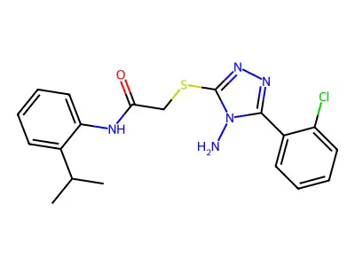 2-[4-amino-5-(2-chlorophenyl)(1,2,4-triazol-3-ylthio)]-N-[2-(methylethyl)pheny l]acetamide structure
