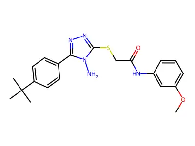 2-{4-amino-5-[4-(tert-butyl)phenyl](1,2,4-triazol-3-ylthio)}-N-(3-methoxypheny l)acetamide structure