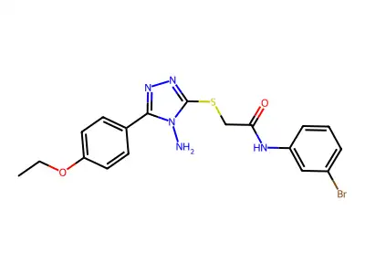 2-[4-amino-5-(4-ethoxyphenyl)(1,2,4-triazol-3-ylthio)]-N-(3-bromophenyl)acetam ide structure