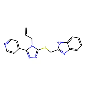 2-({[4-(prop-2-en-1-yl)-5-(pyridin-4-yl)-4H-1,2,4-triazol-3-yl]sulfanyl}methyl)-1H-benzimidazole structure