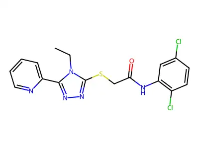 N-(2,5-dichlorophenyl)-2-{[4-ethyl-5-(pyridin-2-yl)-4H-1,2,4-triazol-3-yl]sulfanyl}acetamide structure