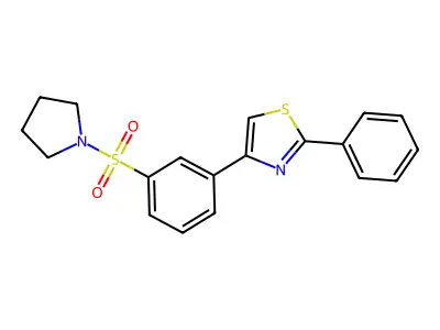 2-Phenyl-4-[3-(pyrrolidin-1-ylsulfonyl)phenyl]-1,3-thiazole structure