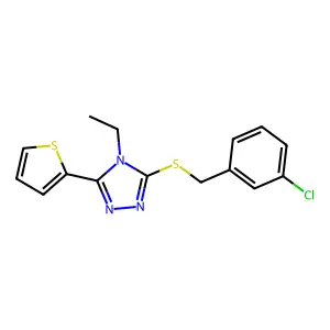 3-((3-Chlorobenzyl)thio)-4-ethyl-5-(2-thienyl)-4H-1,2,4-triazole structure