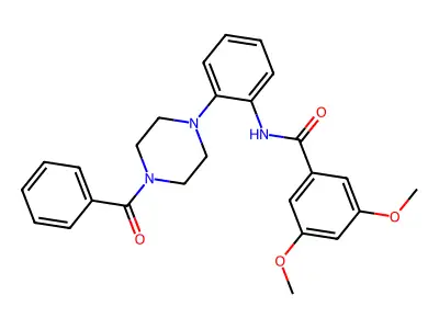 N-[2-(4-benzoyl-1-piperazinyl)phenyl]-3,5-dimethoxybenzamide structure