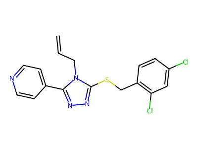 4-(5-{[(2,4-dichlorophenyl)methyl]sulfanyl}-4-(prop-2-en-1-yl)-4H-1,2,4-triazol-3-yl)pyridine structure