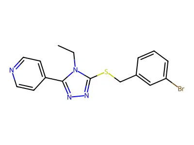 3-Bromobenzyl 4-ethyl-5-(4-pyridinyl)-4H-1,2,4-triazol-3-YL sulfide structure