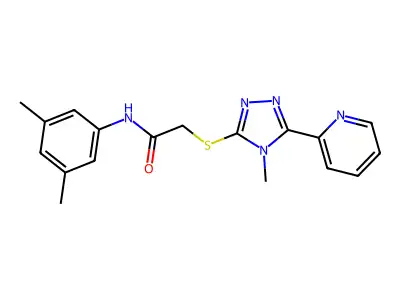 N-(3,5-dimethylphenyl)-2-{[4-methyl-5-(pyridin-2-yl)-4H-1,2,4-triazol-3-yl]sulfanyl}acetamide structure